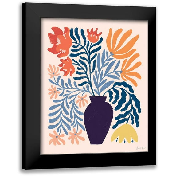 Penner, Janelle 20x24 Black Modern Framed Museum Art Print Titled - Mid Mod Floral II