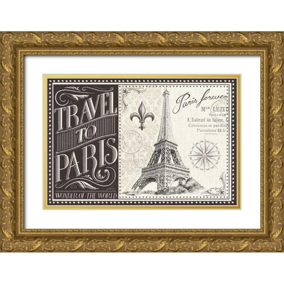 Penner, Janelle 24x17 Gold Ornate Wood Framed with Double Matting Museum Art Print Titled - Bonjour Paris I
