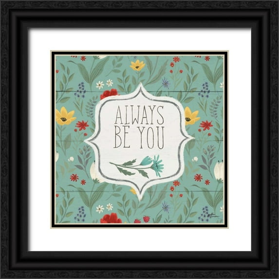 Penner, Janelle 26x26 Black Ornate Wood Framed with Double Matting Museum Art Print Titled - Blooming Thoughts VII