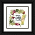 thumbnail image 1 of Penner, Janelle 26x26 Black Ornate Wood Framed with Double Matting Museum Art Print Titled - Wine and Friends V on White, 1 of 4