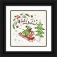thumbnail image 1 of Penner, Janelle 26x26 Black Ornate Wood Framed with Double Matting Museum Art Print Titled - Winter Wooferland V, 1 of 4
