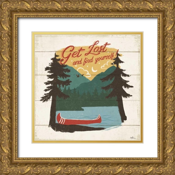 Penner, Janelle 26x26 Gold Ornate Wood Framed with Double Matting Museum Art Print Titled - Vintage Lake V