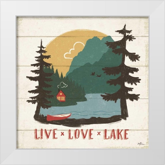 Penner, Janelle 26x26 White Modern Wood Framed Museum Art Print Titled - Vintage Lake VII