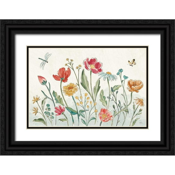 Penner, Janelle 32x23 Black Ornate Wood Framed with Double Matting Museum Art Print Titled - Boho Field I