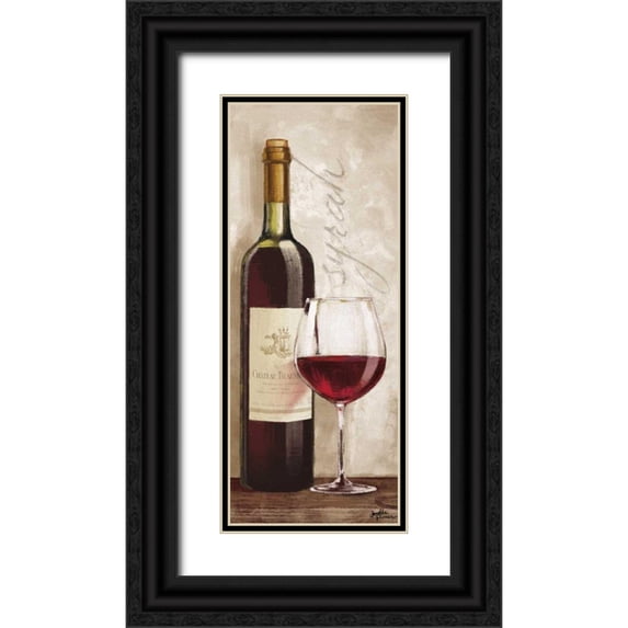Penner, Janelle 8x14 Black Ornate Wood Framed with Double Matting Museum Art Print Titled - Wine in Paris VI