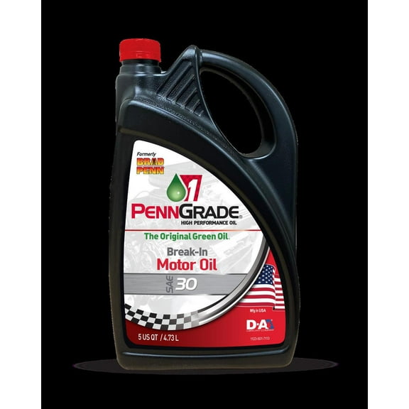 Penngrade 71200 High Zinc Break In Motor Oil SAE30 Conventional - 5 Quart Jug