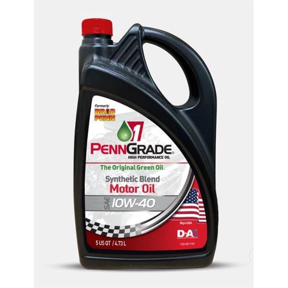 Penngrade Motor Oil 10w40, Synthetic Blend 5 qt Qty 1