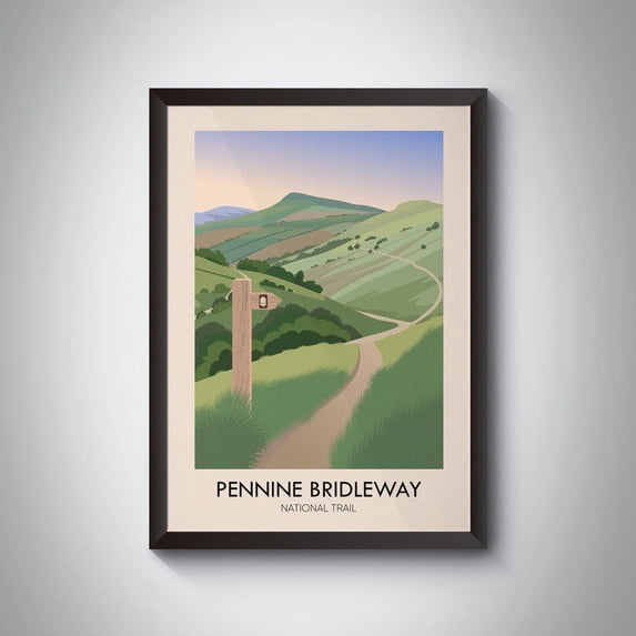 Pennine Bridleway National Trail Rambling Hiking Wall Decor, Unframed Paper Poster 8x10in
