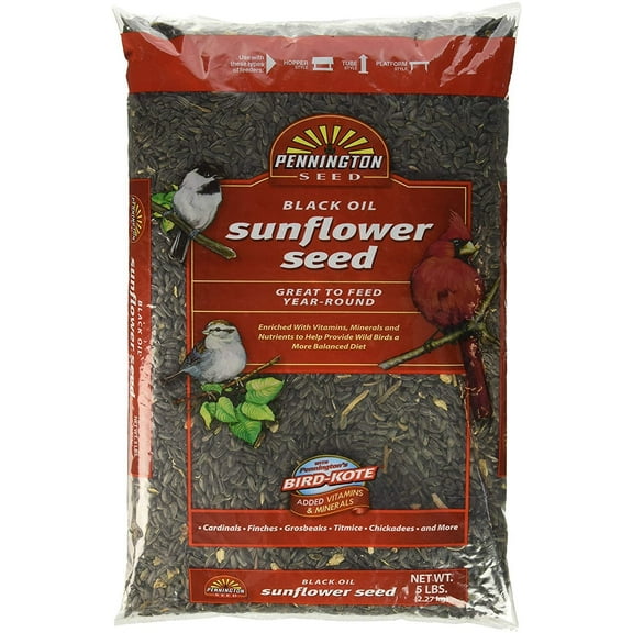 Pennington 5 lb Black Oil Sunflower Seeds, High Oil Content
