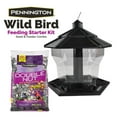 thumbnail image 1 of Pennington Black Ecozebo 6lb Capacity Wild Bird Starter Kit with Bird Feeder and Feed, 1 of 6