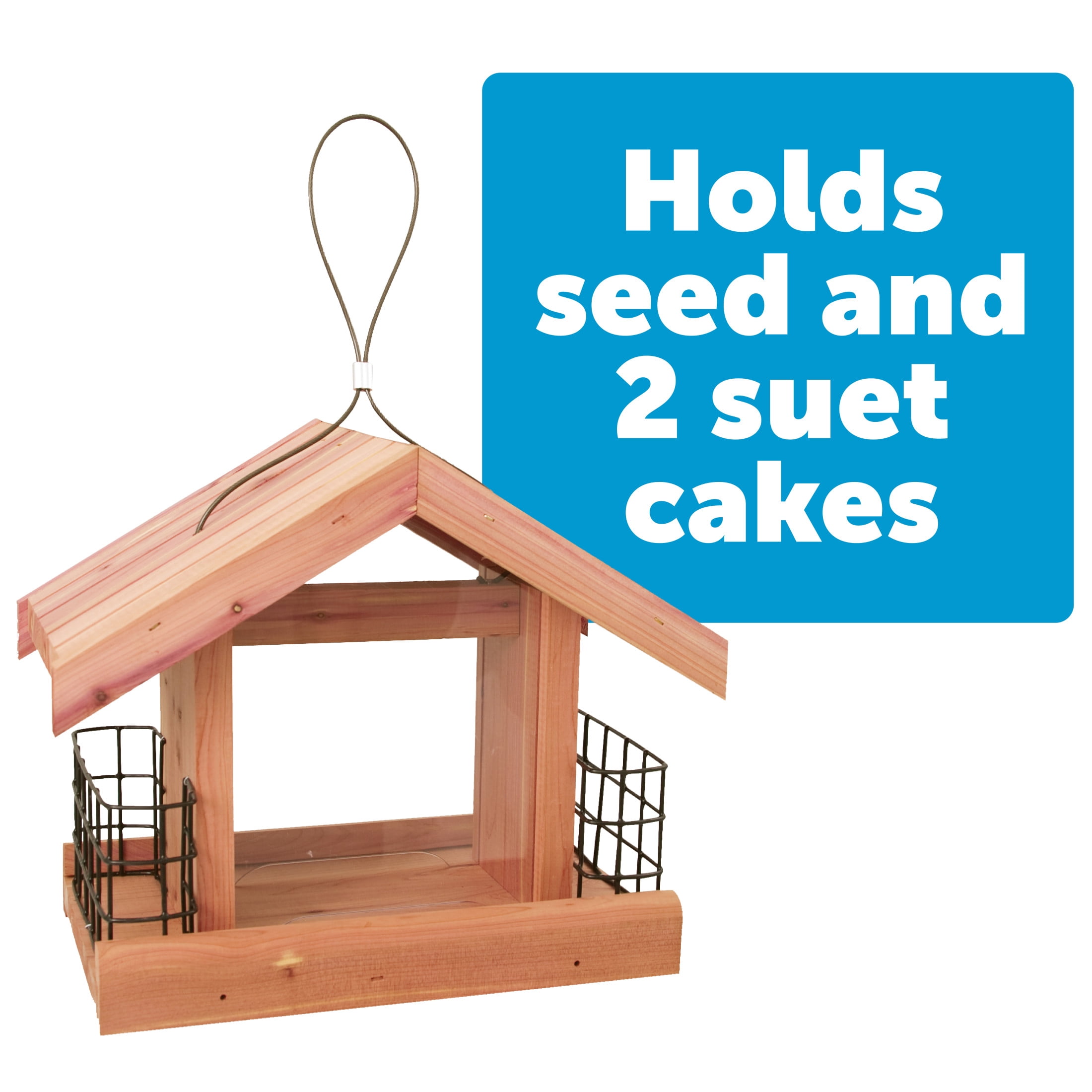 Pennington Cedar Chalet Bird Feeder 2 Pounds & 2 Suet Cakes