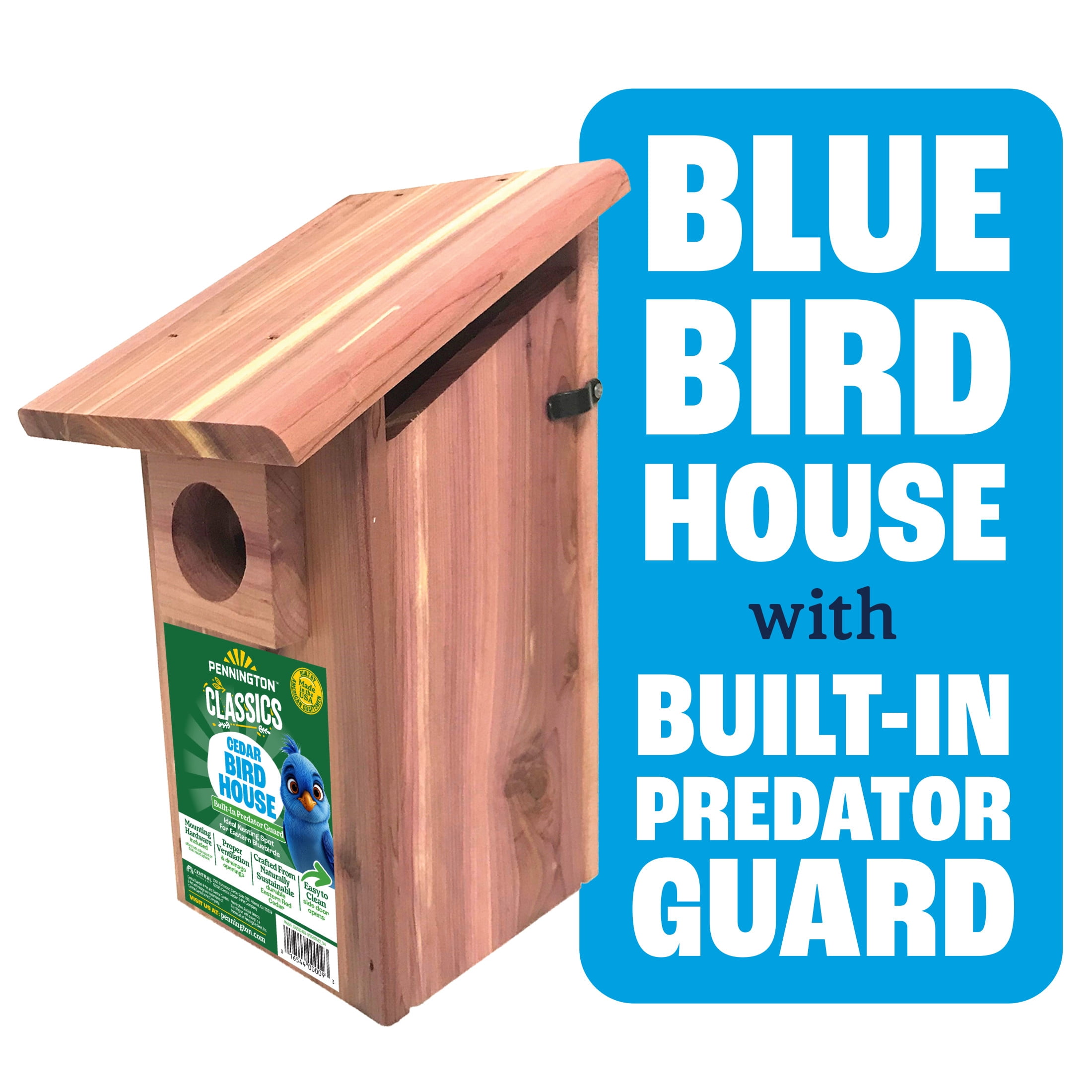 Pennington Cedar Bluebird House With Predator Guard