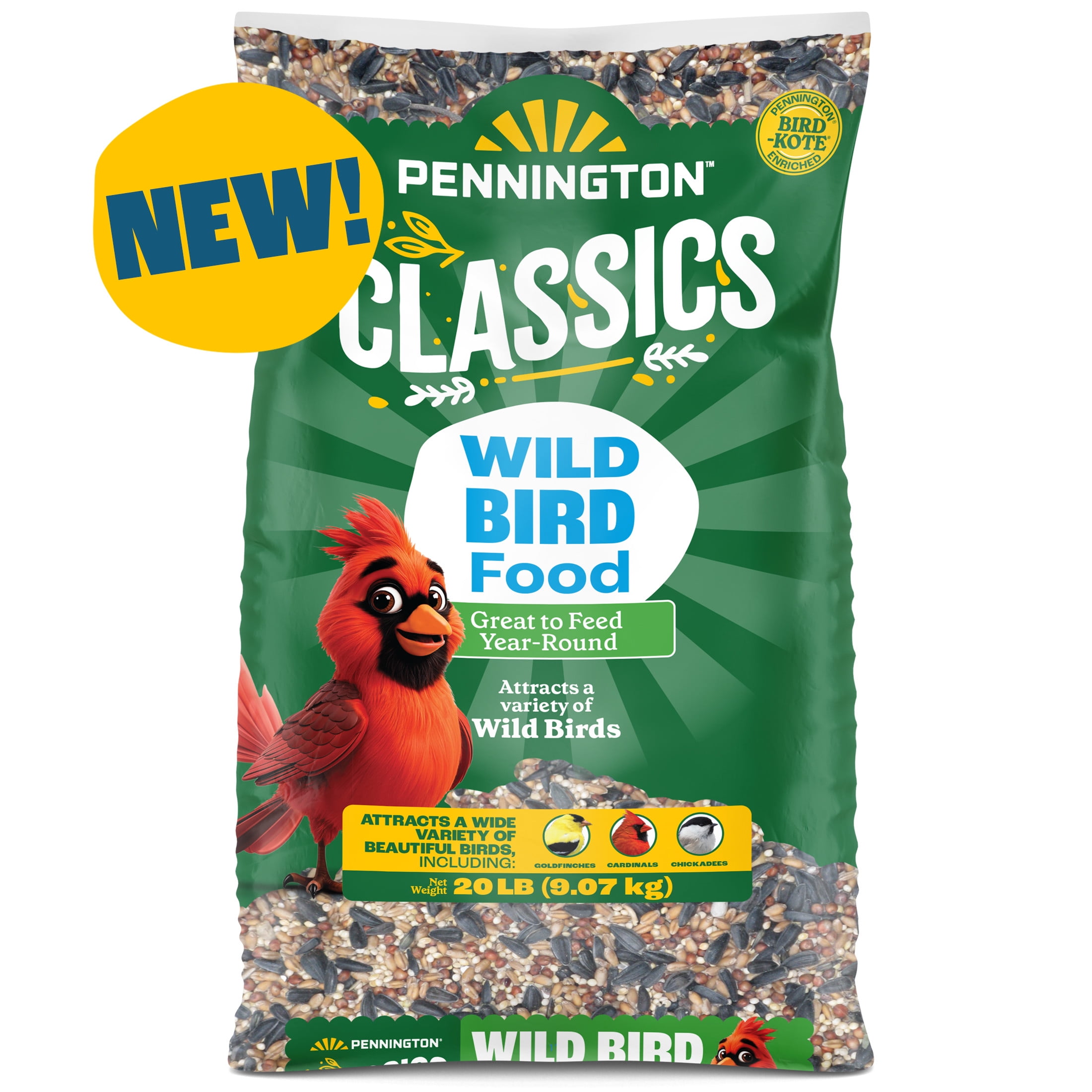 Pennington Classic Wild Bird Feed and Seed, 20 lb. Bag, Dry, 1