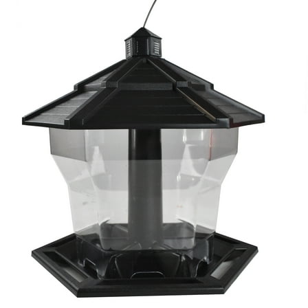 Pennington Earth Smart, Black Recycled Plastic Hopper Wild Bird Feeder, Extra Large 6 lb. Capacity, 11.5" Tall