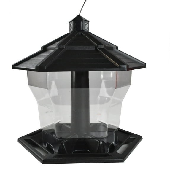 Pennington Earth Smart, Black Recycled Plastic Hopper Wild Bird Feeder, Extra Large 6 lb. Capacity, 11.5" Tall
