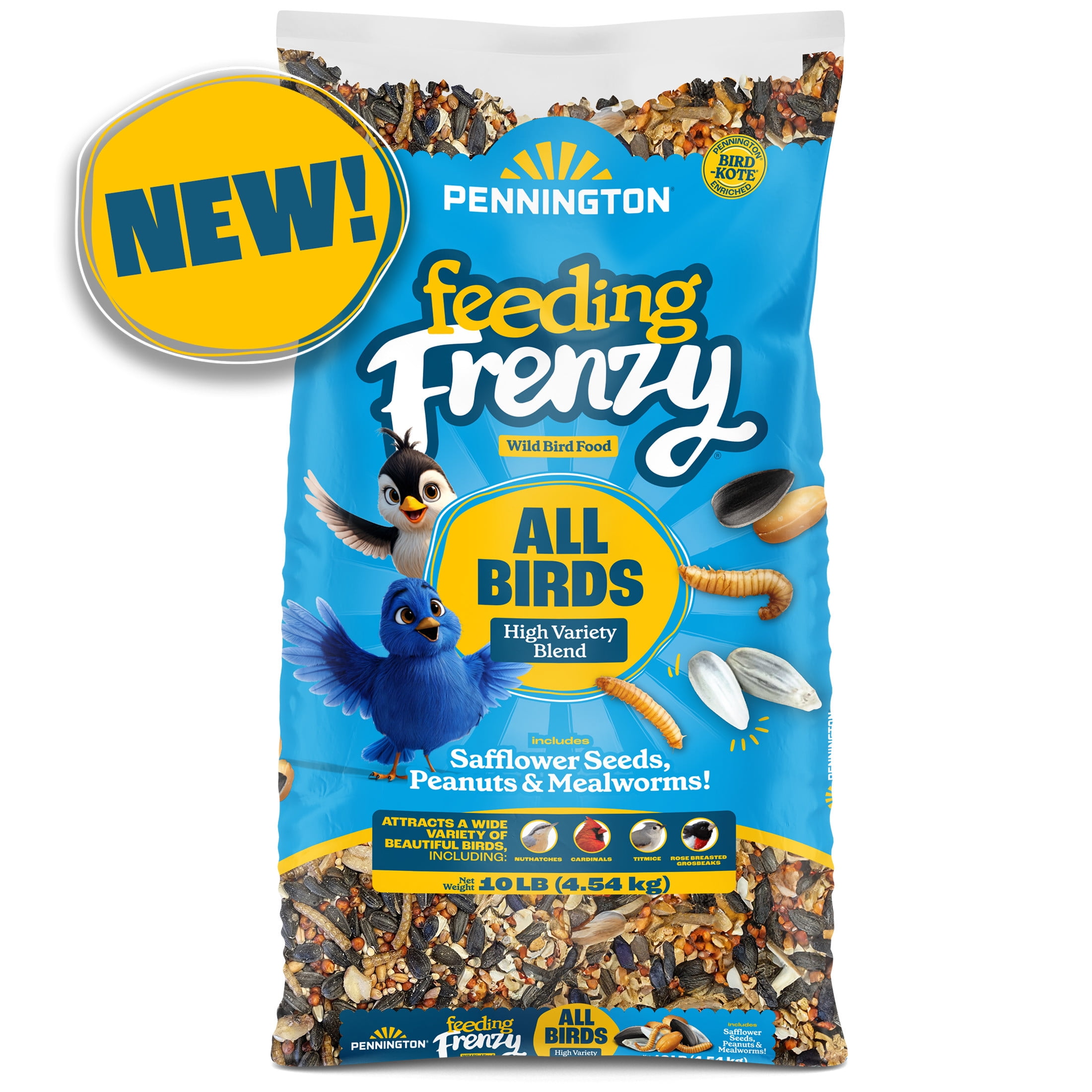 Pennington Feeding Frenzy Wild Bird Seeds, Wild Bird Food Mix, 10 lb ...