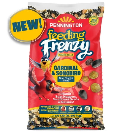 Pennington Feeding Frenzy Cardinal and Songbird, Wild Bird Food Blend, 15 lb