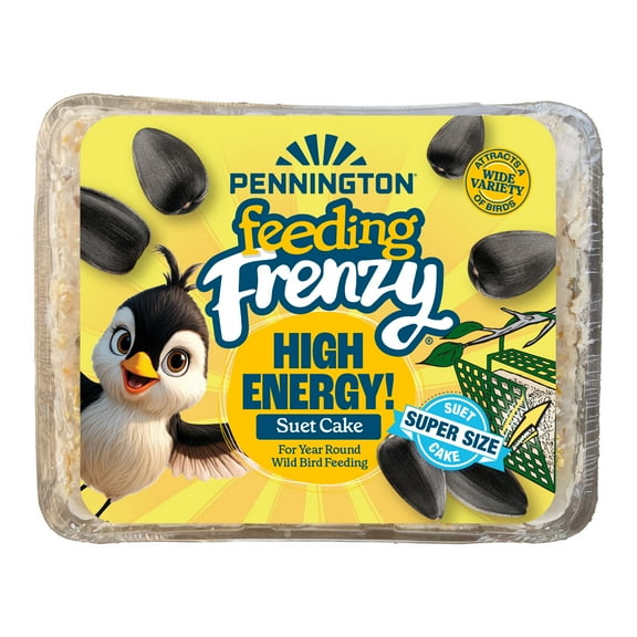 Pennington Feeding Frenzy High Energy Suet Super-Sized Cake, Wild Bird Food, 56 oz., 1 Pack, Fresh