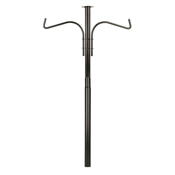 Pennington Premium Wild Bird Feeder Pole Plus, 5 feet Installed Height, Black