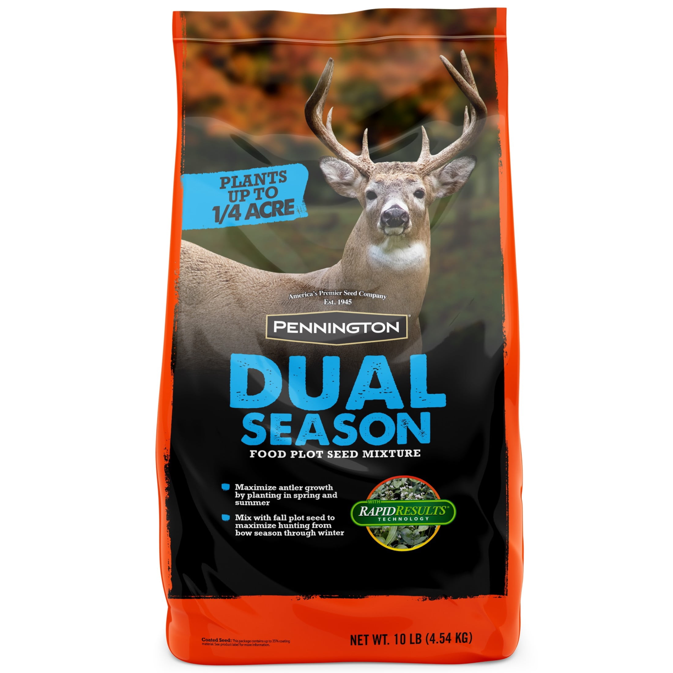 Pennington Rackmaster Dual Season Wildlife Food Plot Mix, Deer Food Plot Seed, 10 Pounds