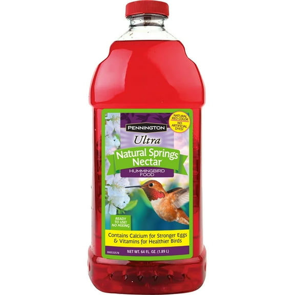 Pennington Ready-to-Use Ultra Hummingbird Nectar Food, No Artificial Dye, 64 fl oz Liquid, 1 Pack