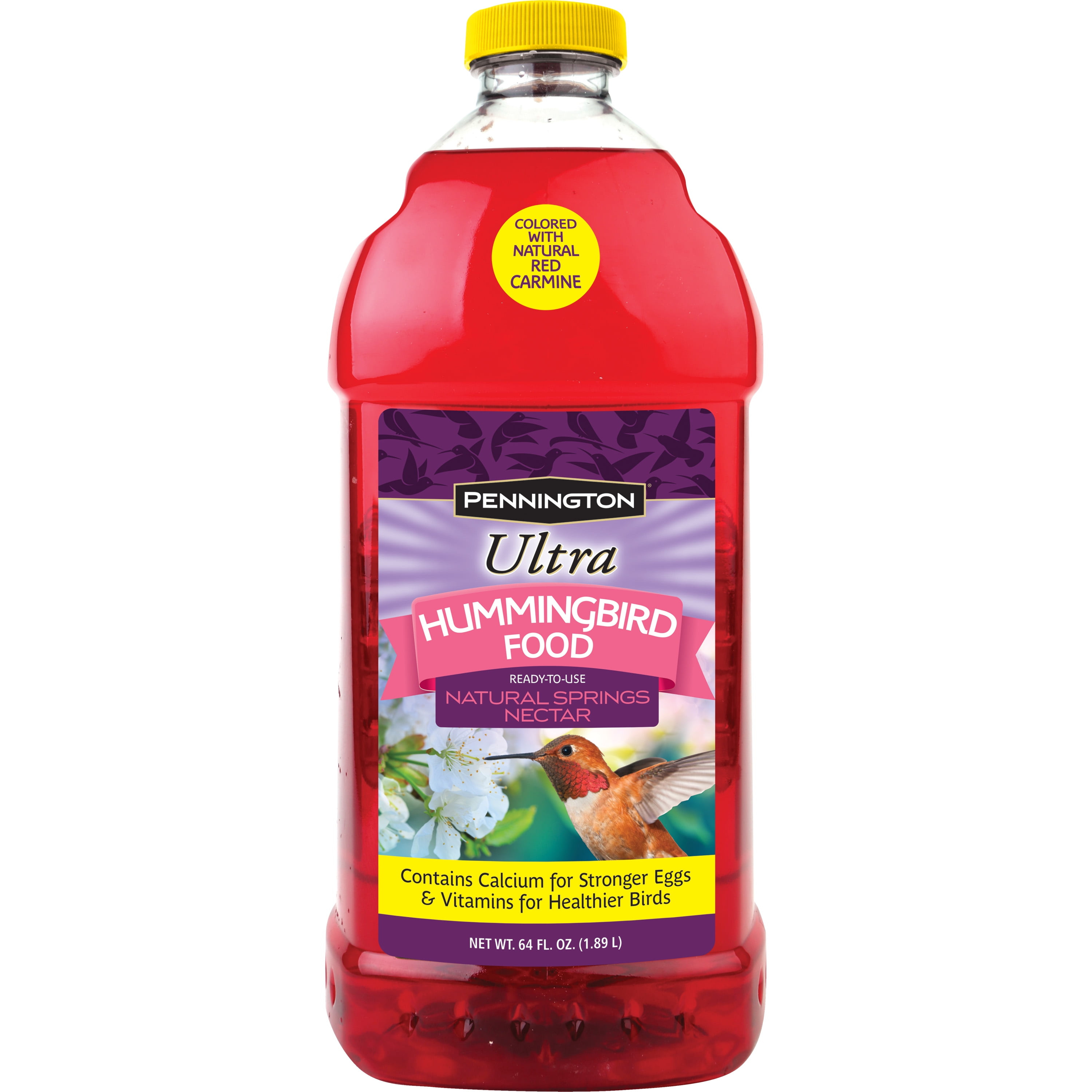 Pennington Ready-to-Drink Ultra Hummingbird Nectar Food, No Artificial Dye, 64 oz Liquid, 1 Pack