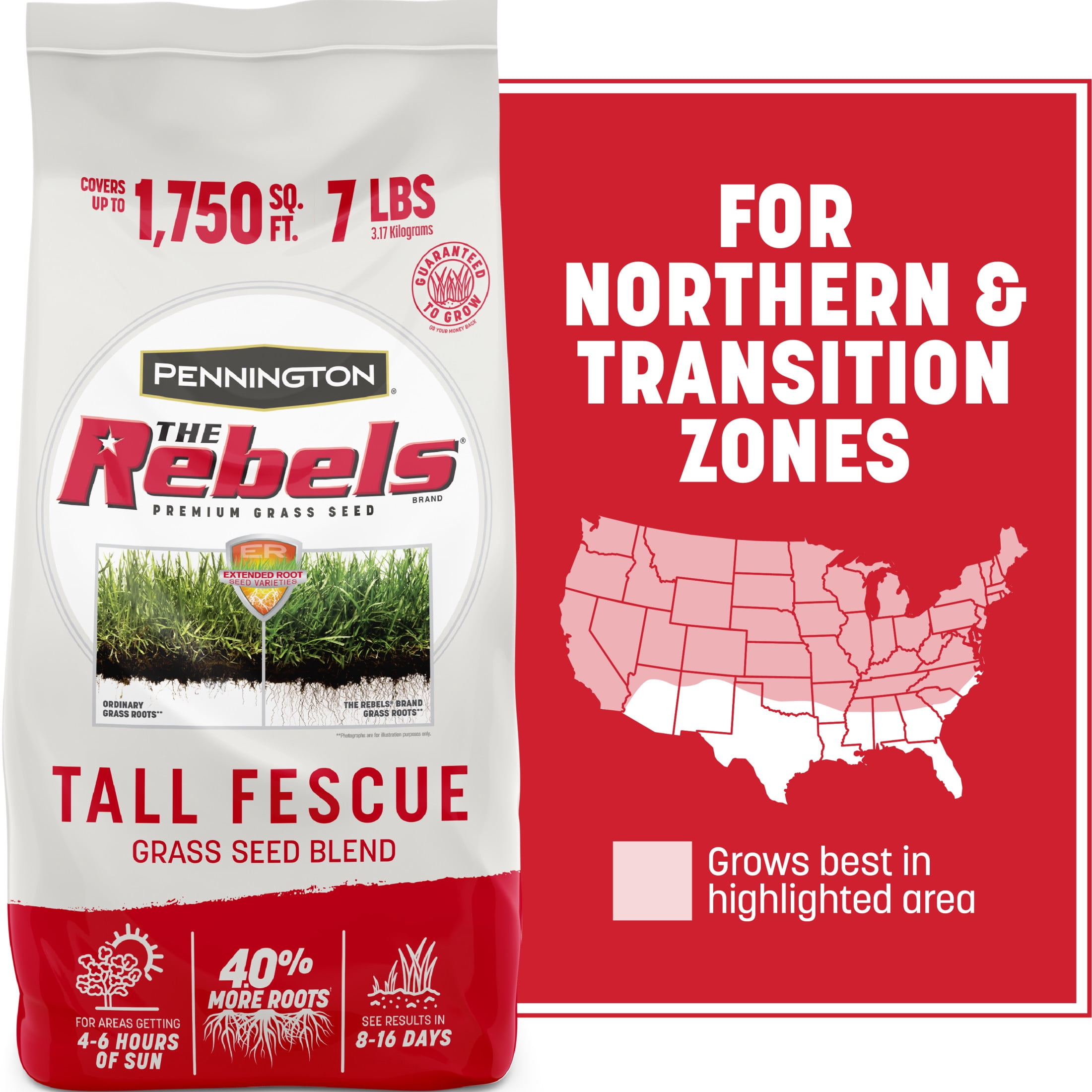 Pennington Rebels Tall Fescue Grass Seed, for Sun to Partial Shade