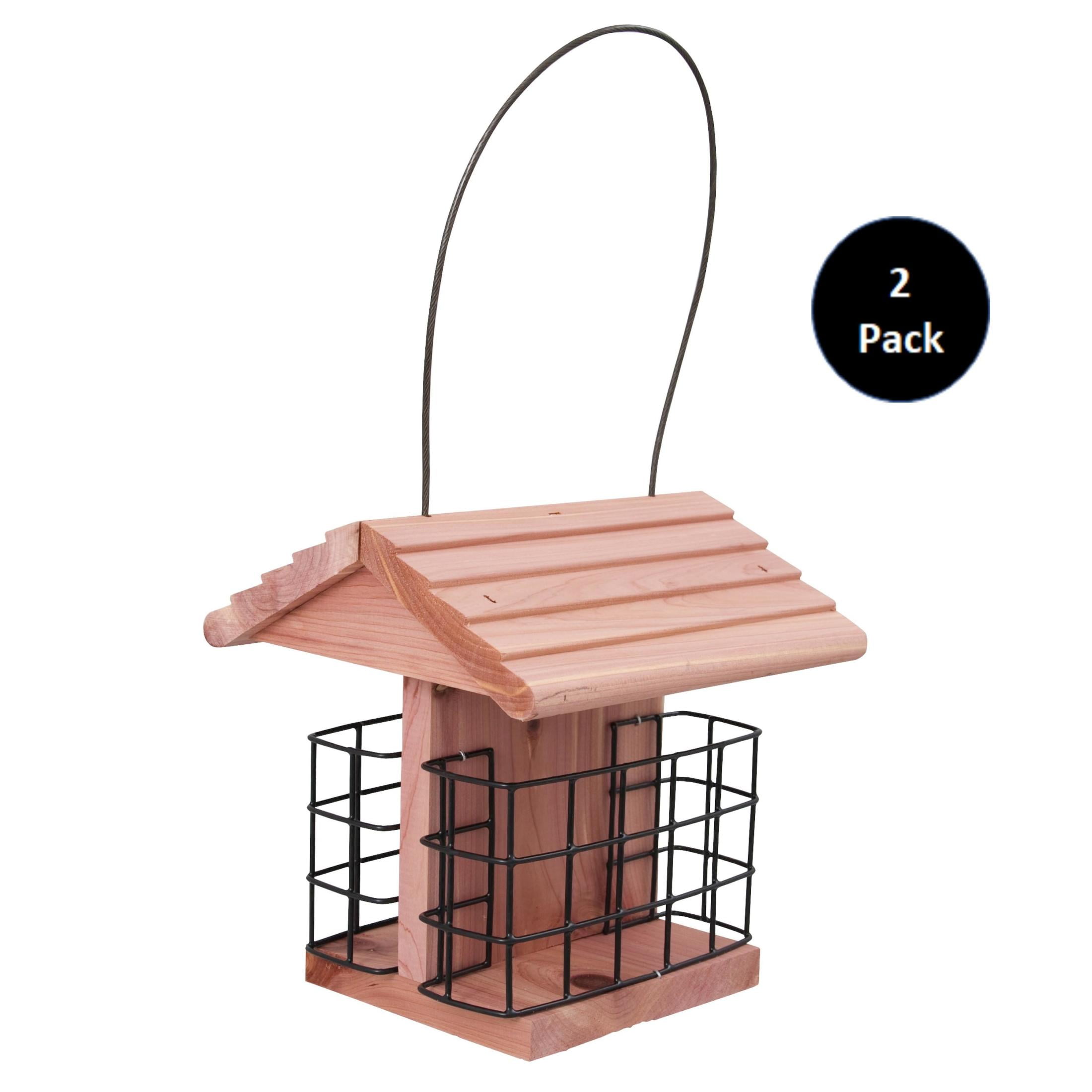 Pennington Red Cedar 2 Cake Suet Station Wild Bird Suet Feeder, 2 Pack