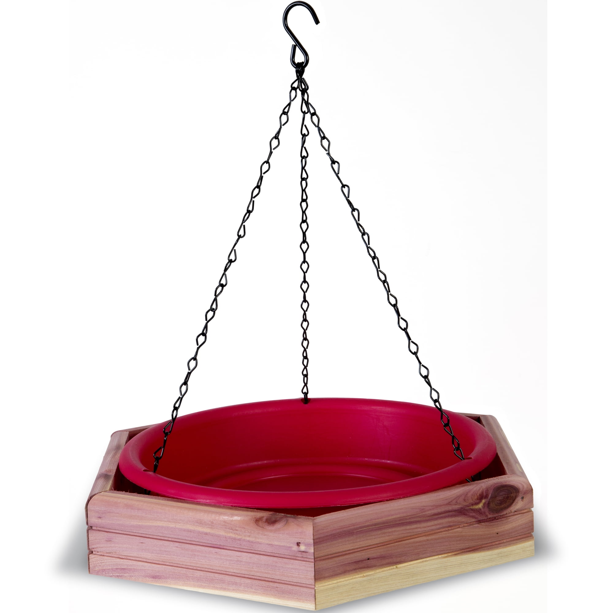 Pennington Red Cedar 2 in 1 Wild Bird Bath and Wild Bird Feeder, 4 lb. Capacity