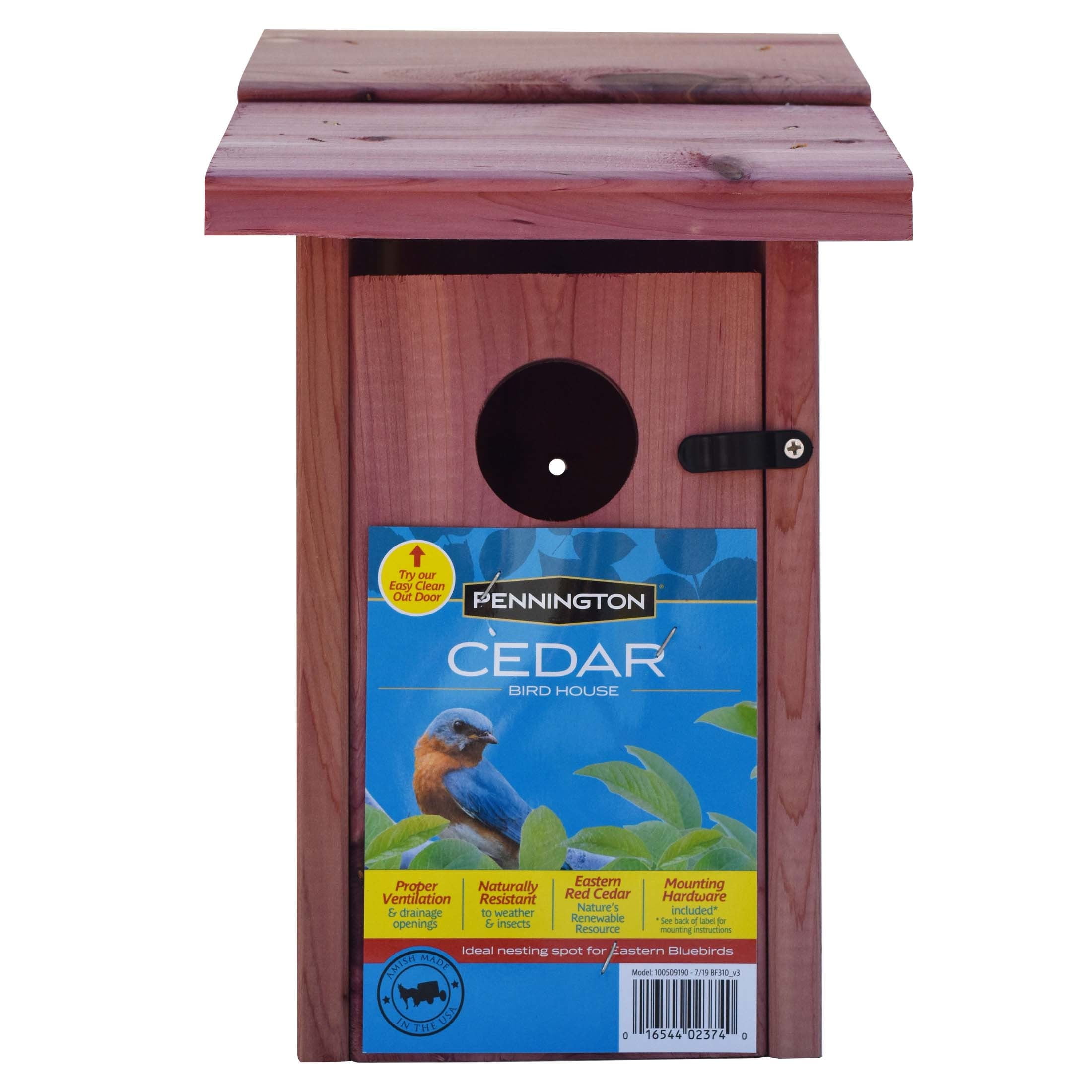 Pennington Red Cedar Bluebird Wild Bird House, 1 Pack