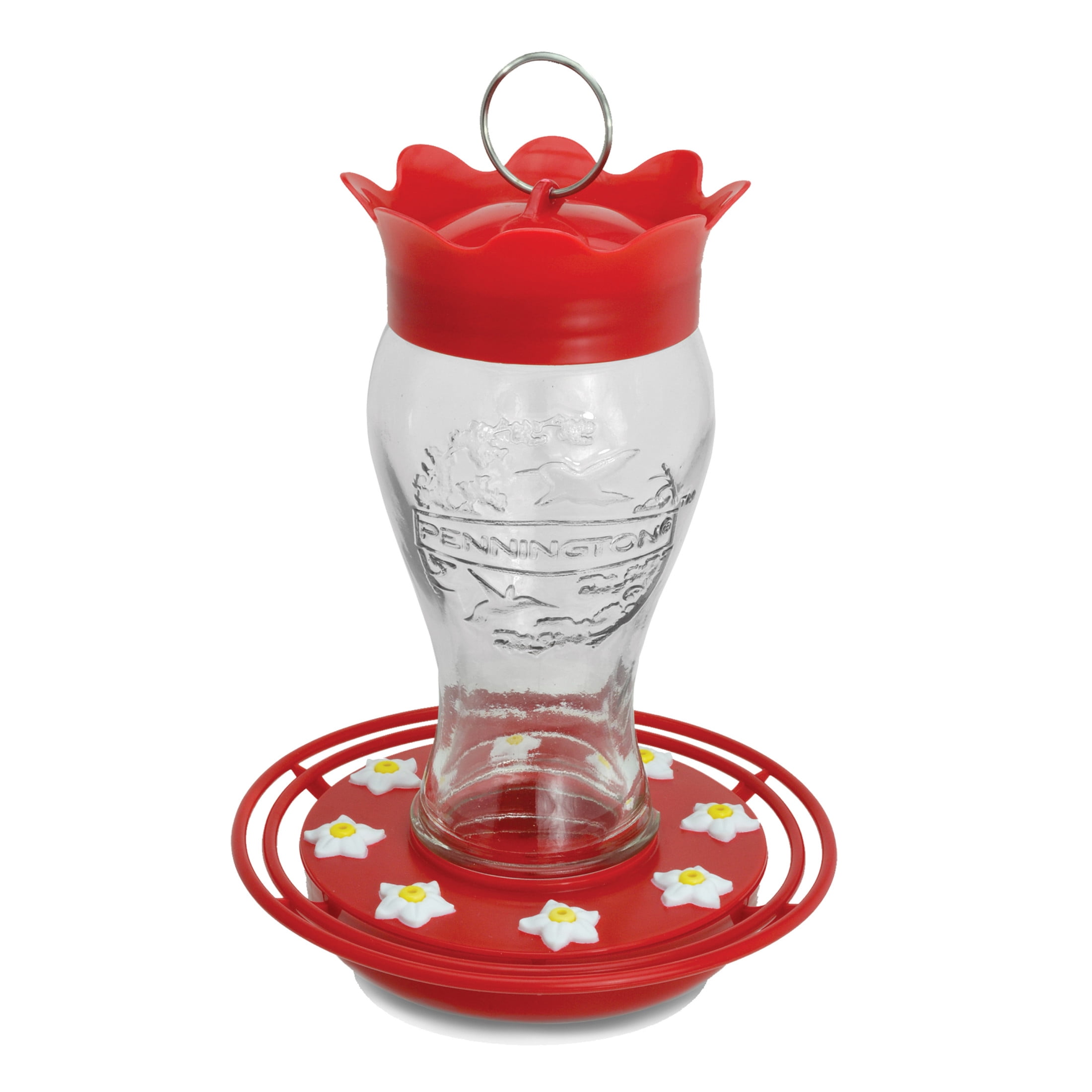 Pennington Red Glass Hummingbird Bird Feeder, 28 oz. Capacity, 2 Pack
