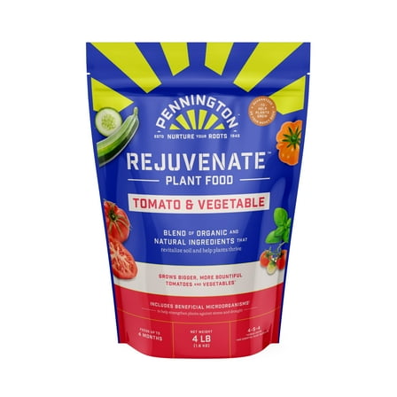 Pennington Rejuvenate Organic and Natural Tomato and Vegetable Plant Food Fertilizer, 4 lb.