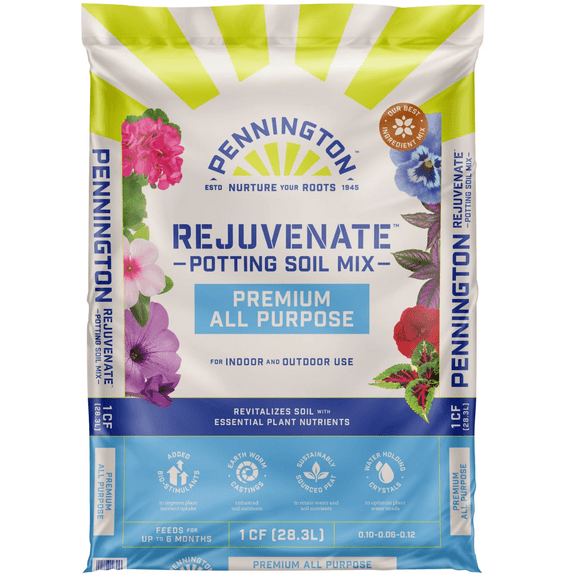Pennington Rejuvenate Premium All Purpose Potting Soil Mix, 1 cu ft.