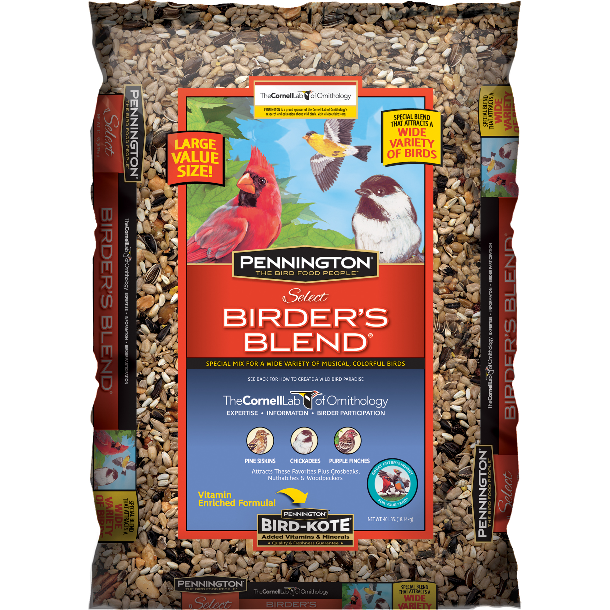 Pennington Select Birder's Blend, Wild Bird Seed and Feed, 50 lb. Bag, 1 Pack, Dry