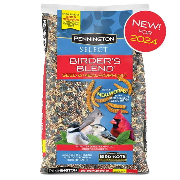 Pennington Select Birder's Mealworm Blend, Dry Wild Bird Seed and Feed, 10 lb. Bag, 1 Pack