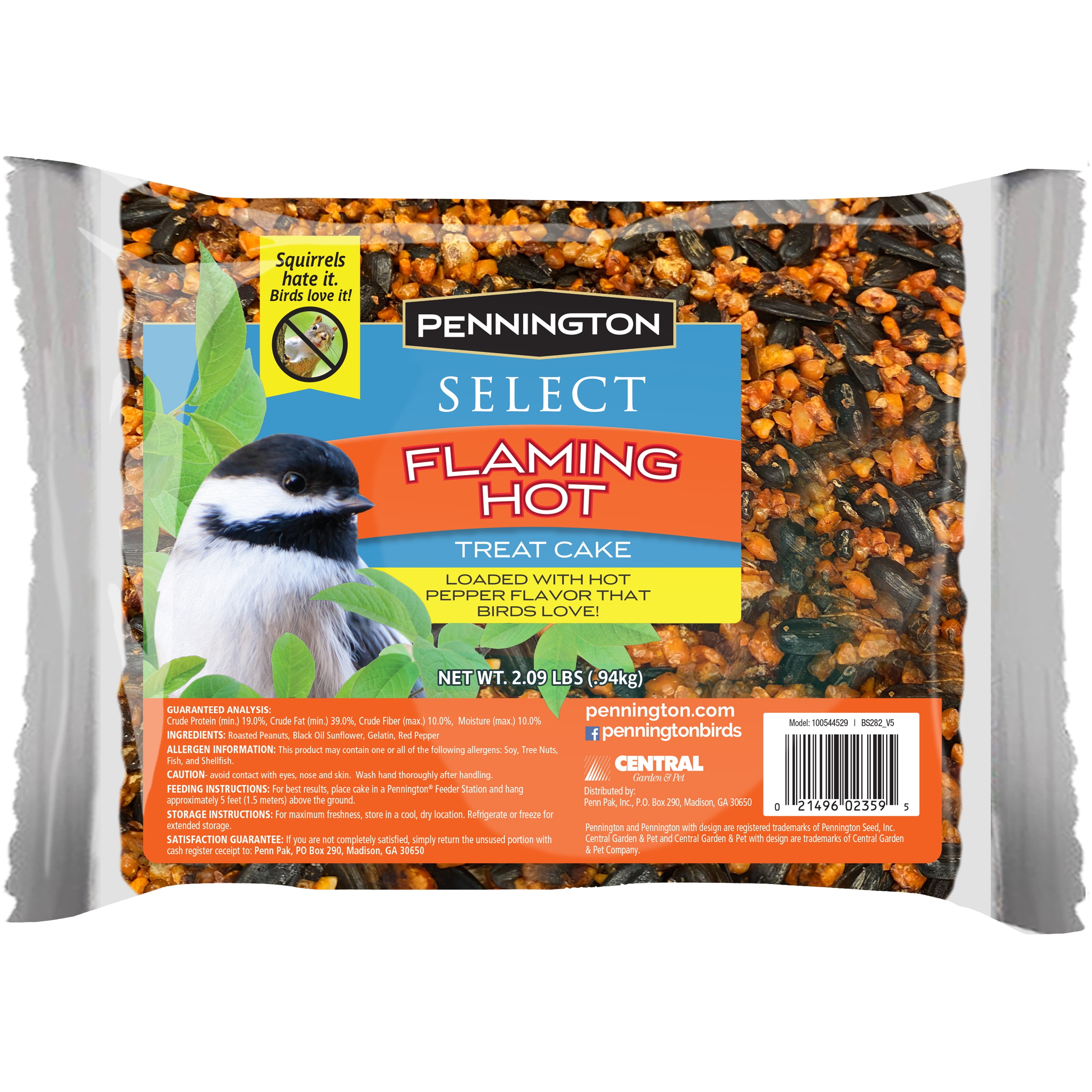 Pennington Select Flaming Hot Wild Bird Feed Treat Cake, 2.09 lbs., Dry