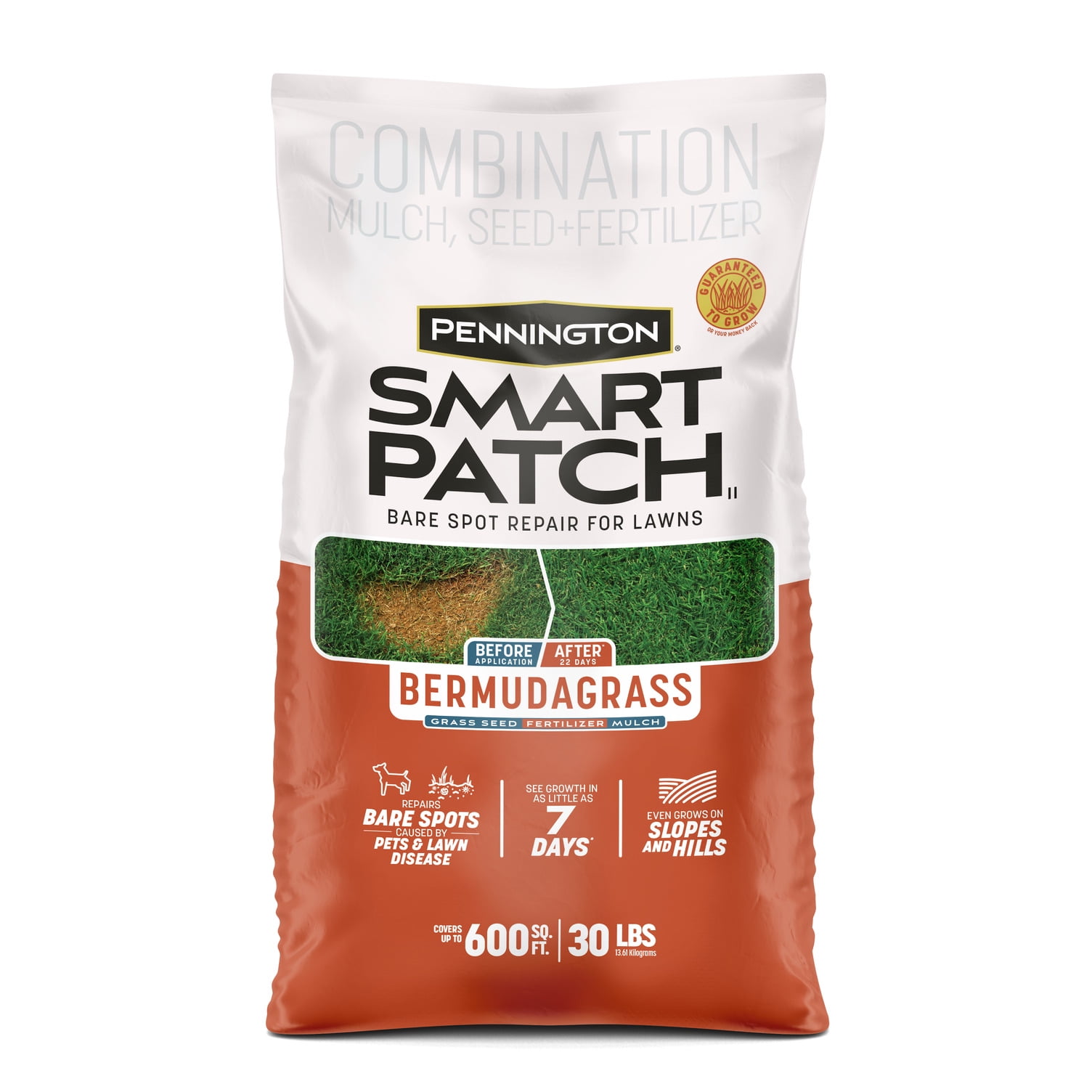 Pennington Smart Patch Bermudagrass Grass Seed Mix 30 lb, Full Sun