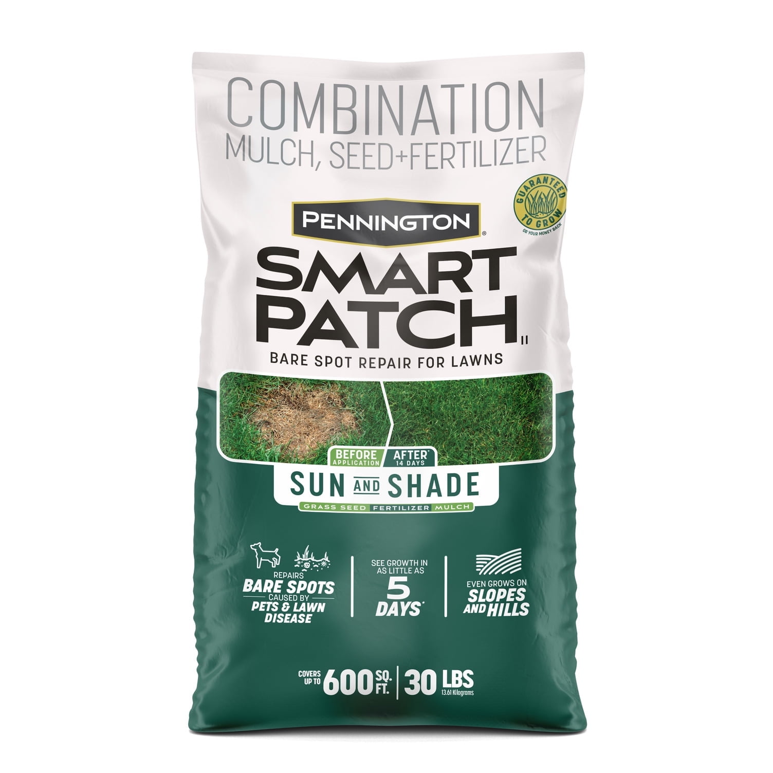 Pennington Smart Patch Sun and Shade Grass Seed Mix, for Sun to Partial ...