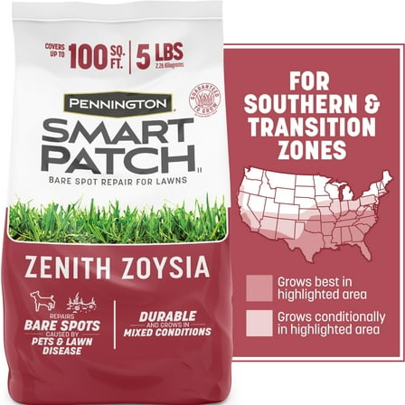 Pennington Smart Patch Zoysia Grass Seed, for Full Sun, 5 lb. New Bag