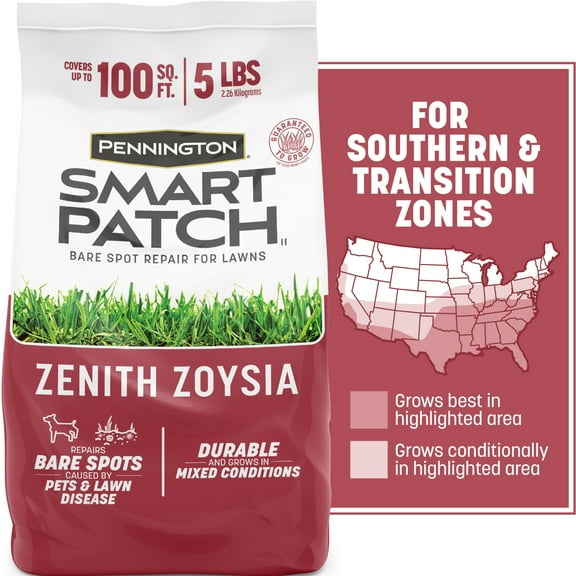 Pennington Smart Patch Zoysia Grass Seed, for Full Sun, 5 lb. New Bag