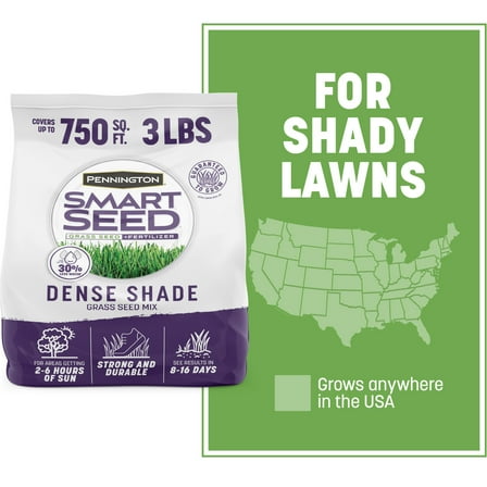 Pennington Smart Seed Dense Shade Grass Seed Mix, for Partial to Full Shade, 3.0 lb. New Bag
