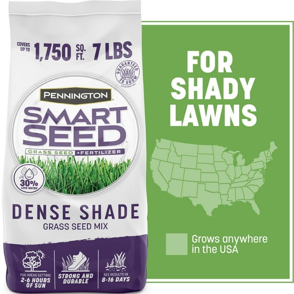 Pennington Smart Seed Dense Shade Grass Seed Mix, for Partial to Full Shade, 7.0 lb. New Bag
