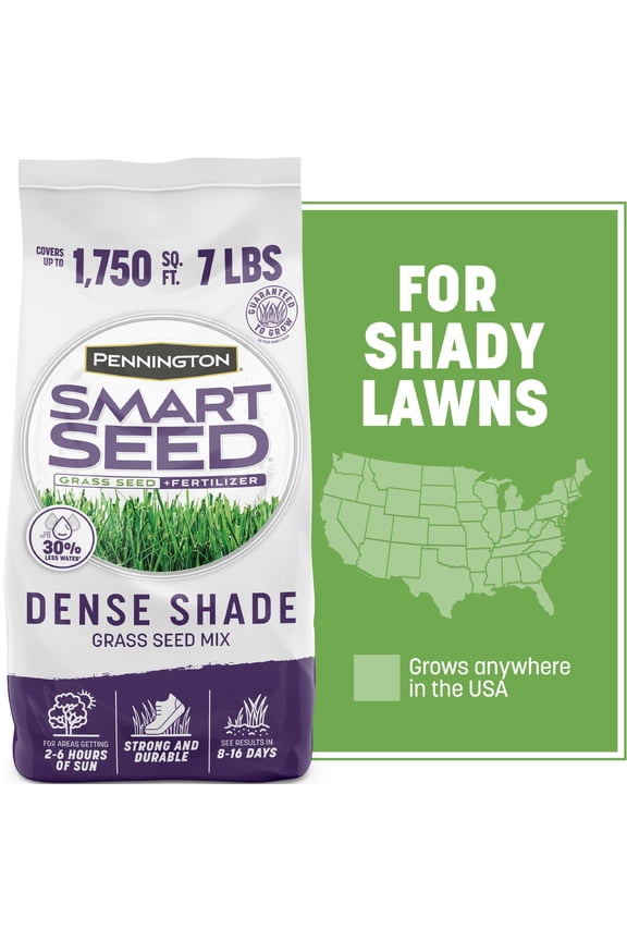Smart Seed, Dense Shade Grass Mix, for Partial to Full Shade yard, Fescue Grass Seed for Lawn, 7.0 lb New Bag