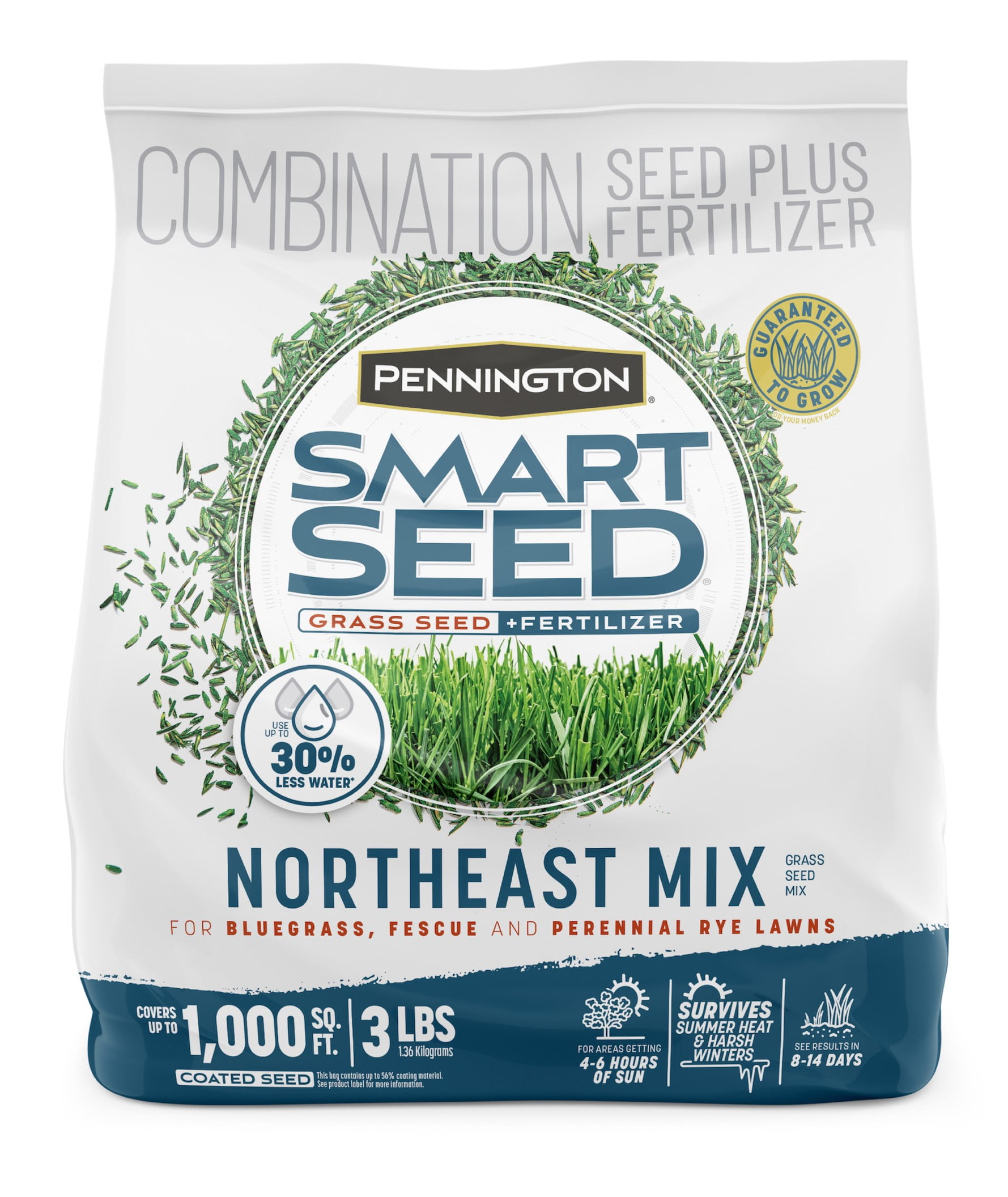 Pennington Smart Seed Northeast Grass Seed Mix Full Sun to Partial