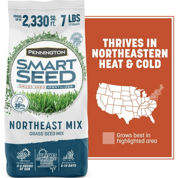Pennington Smart Seed Northeast Grass Seed Mix, for Sun to Partial Shade, 7 lb.