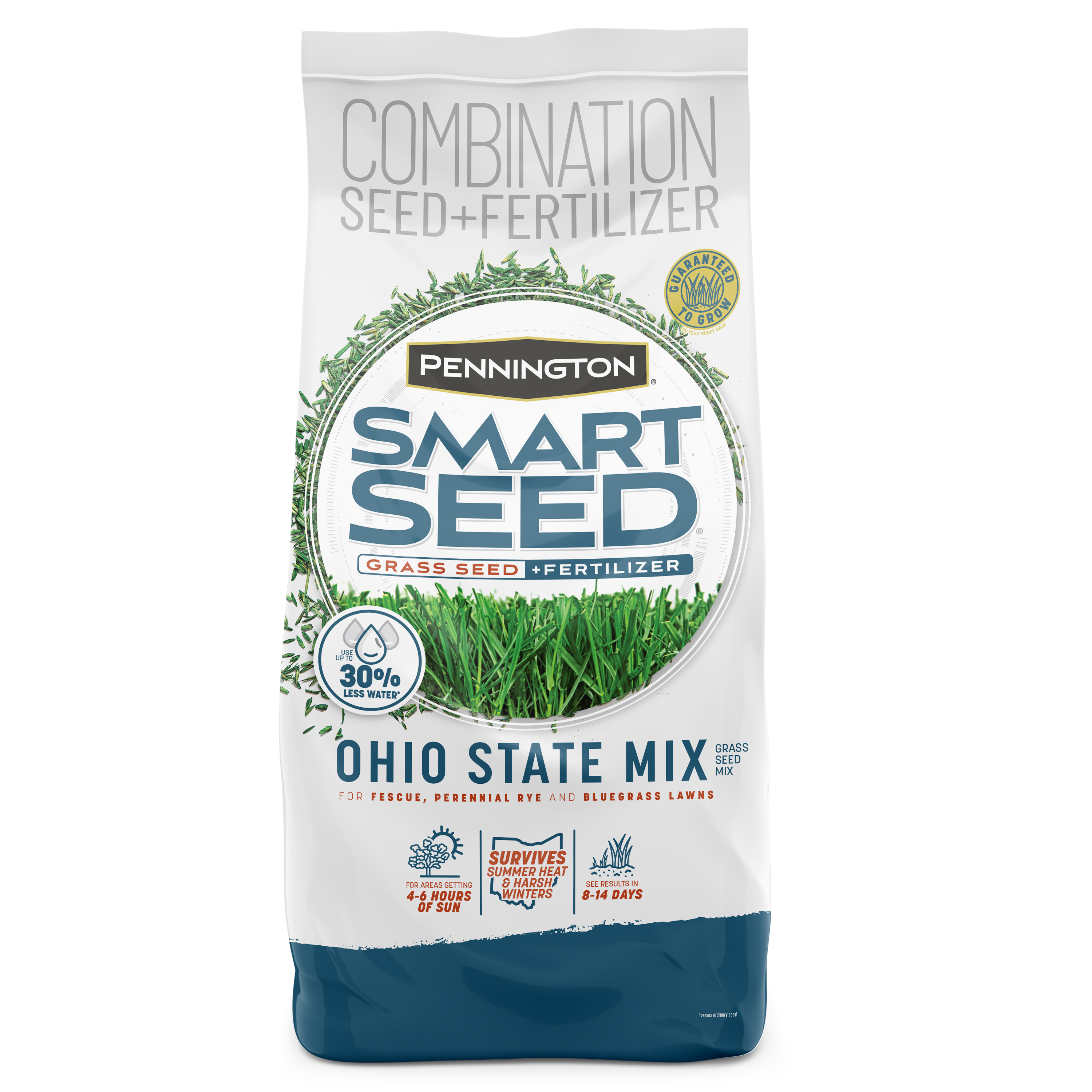 Pennington Smart Seed Ohio State Grass Seed Mix, for Sun to Partial