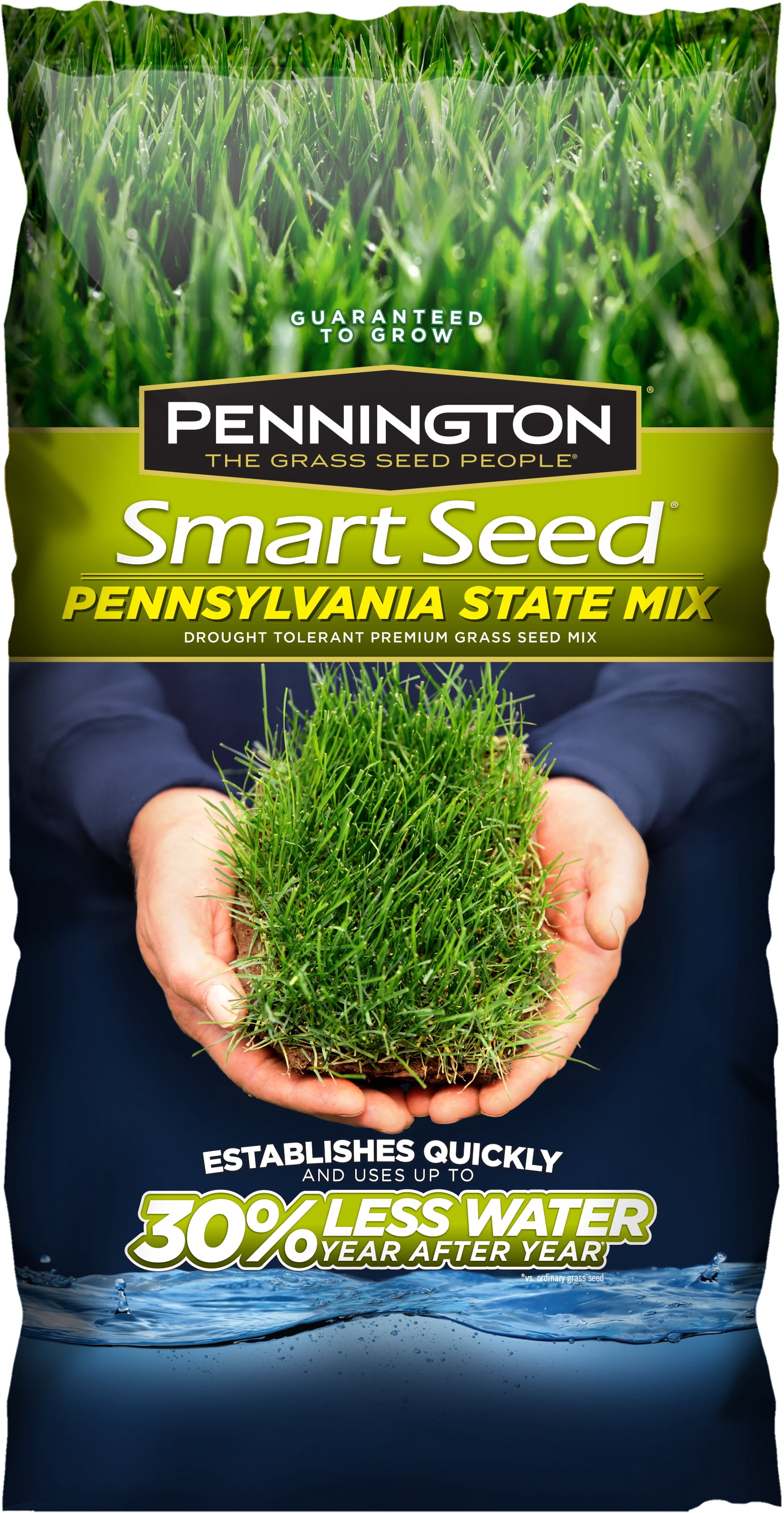 Pennington Smart Seed Pennsylvania Grass Seed Mix, for Sun to Partial