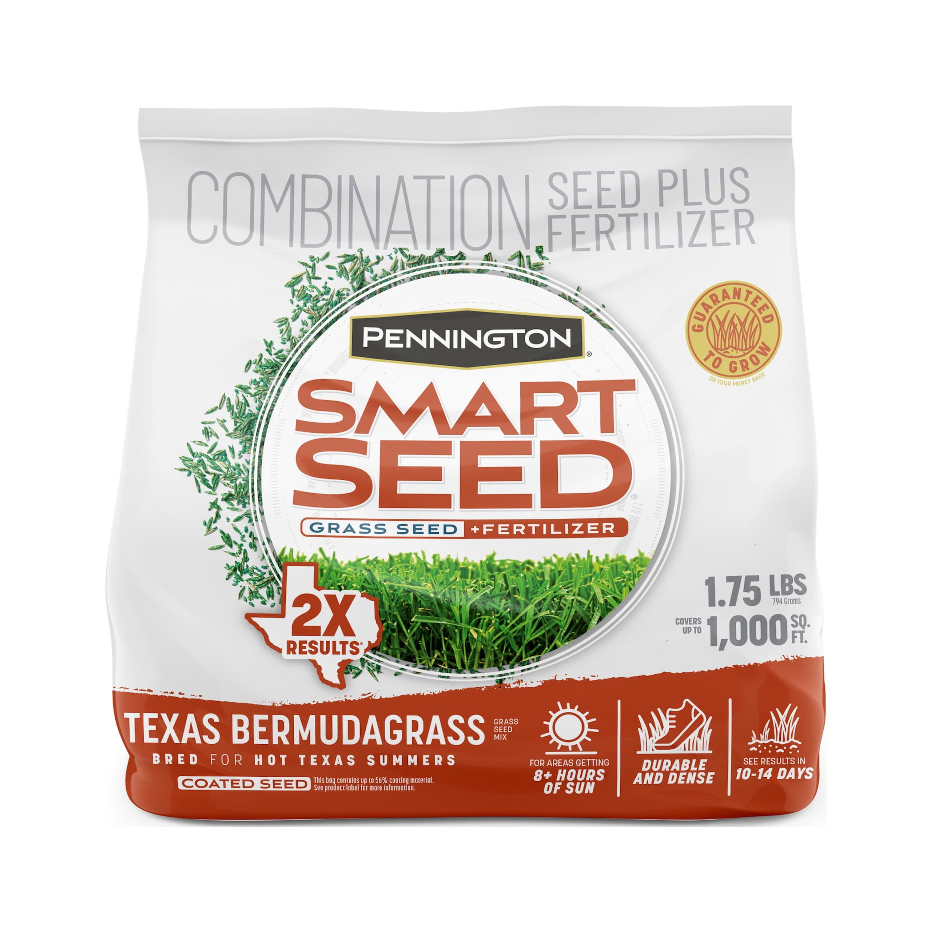 Pennington Smart Seed Texas Bermudagrass Seed Mix, for Full Sun, 1.75