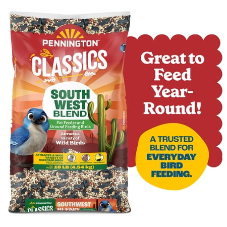 Pennington Southwest Blend Wild Bird Seed for Outside Feeders, 10 lb., 1 Pack, Dry Bird Food