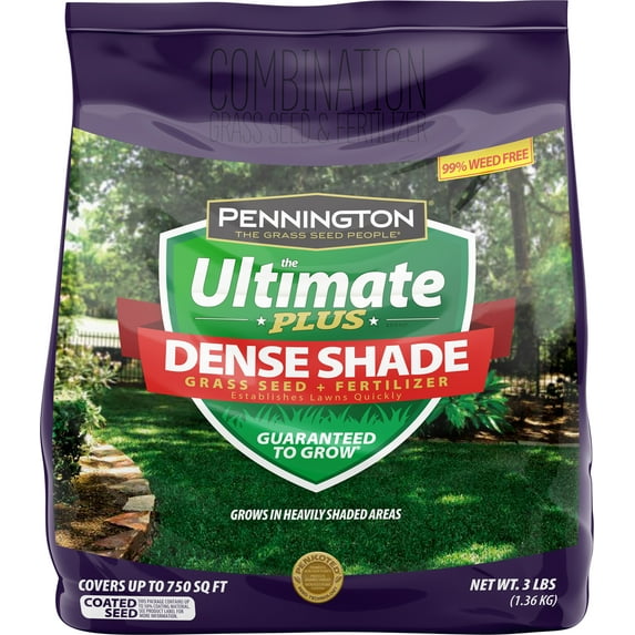 Pennington Ultimate Plus Grass Seed and Fertilizer, for Dense Shade Areas; 3 lb.